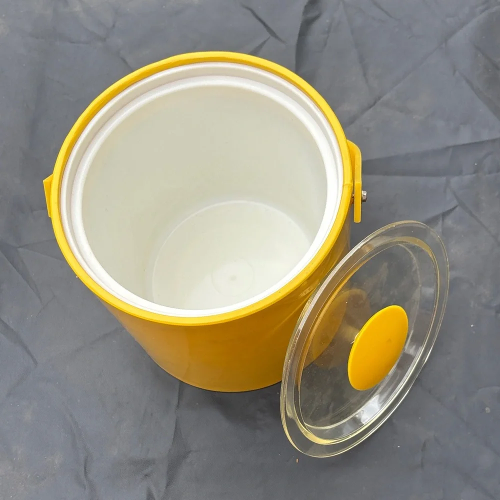 Vintage George Briard Yellow Ice Bucket with Handle